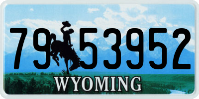 WY license plate 7953952