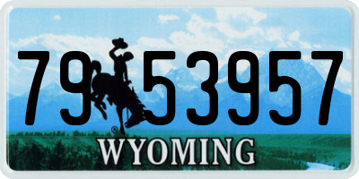WY license plate 7953957