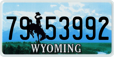 WY license plate 7953992