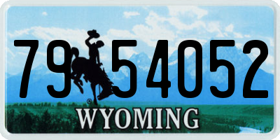 WY license plate 7954052