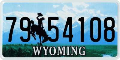 WY license plate 7954108