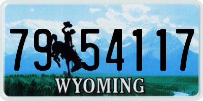 WY license plate 7954117