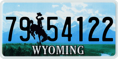 WY license plate 7954122