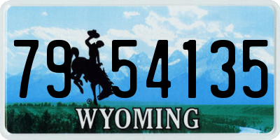 WY license plate 7954135
