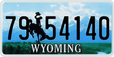 WY license plate 7954140