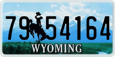 WY license plate 7954164