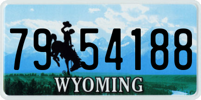 WY license plate 7954188