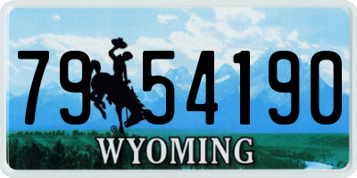 WY license plate 7954190