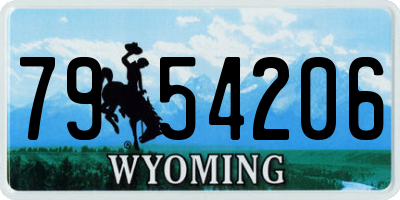WY license plate 7954206