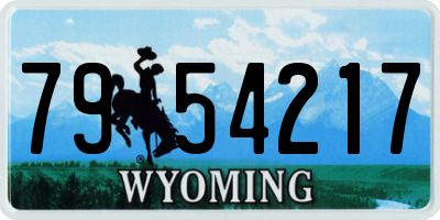 WY license plate 7954217