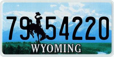 WY license plate 7954220