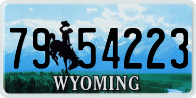WY license plate 7954223