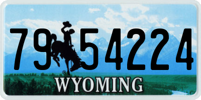 WY license plate 7954224