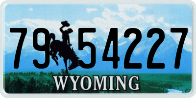 WY license plate 7954227