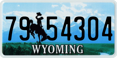 WY license plate 7954304
