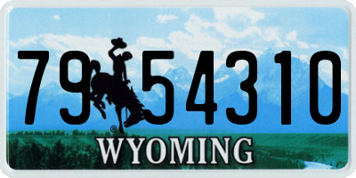 WY license plate 7954310