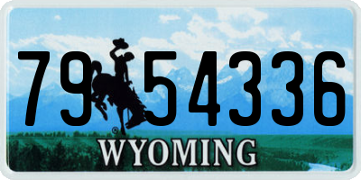 WY license plate 7954336