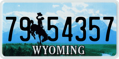 WY license plate 7954357