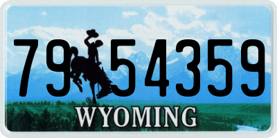 WY license plate 7954359