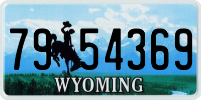 WY license plate 7954369
