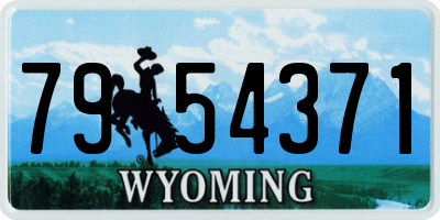 WY license plate 7954371