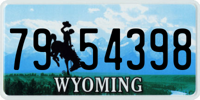 WY license plate 7954398