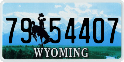 WY license plate 7954407