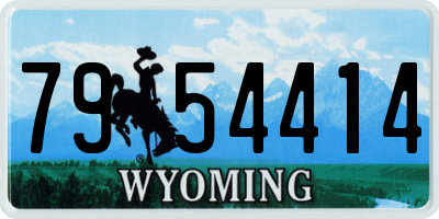 WY license plate 7954414