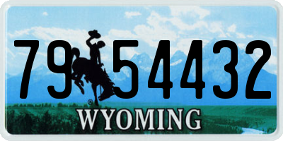 WY license plate 7954432