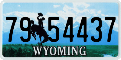 WY license plate 7954437