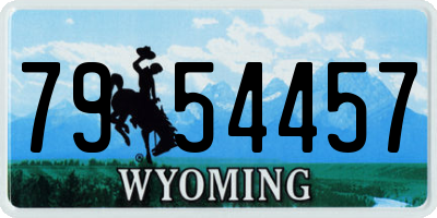 WY license plate 7954457