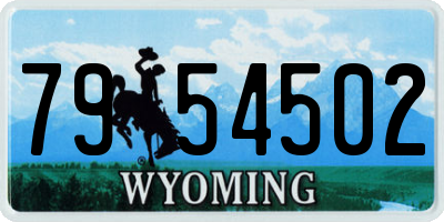 WY license plate 7954502