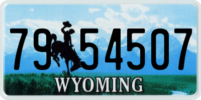 WY license plate 7954507
