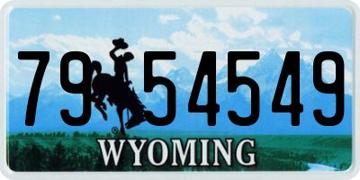 WY license plate 7954549