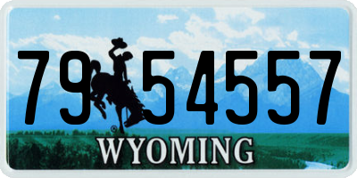 WY license plate 7954557