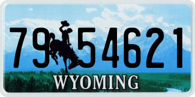 WY license plate 7954621