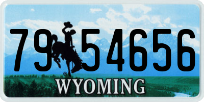 WY license plate 7954656
