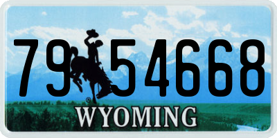 WY license plate 7954668