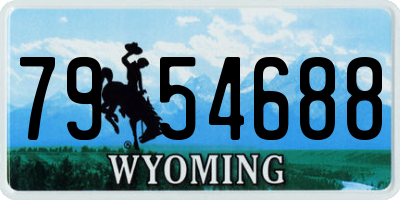 WY license plate 7954688