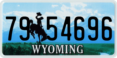 WY license plate 7954696