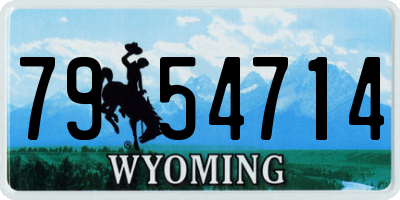 WY license plate 7954714