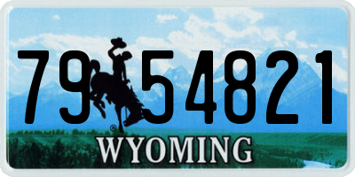 WY license plate 7954821