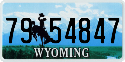 WY license plate 7954847
