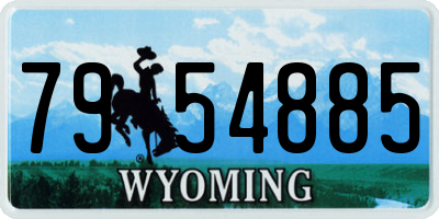 WY license plate 7954885