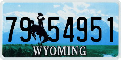 WY license plate 7954951