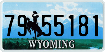 WY license plate 7955181