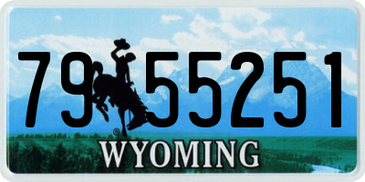 WY license plate 7955251