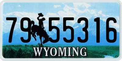 WY license plate 7955316