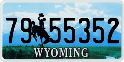 WY license plate 7955352