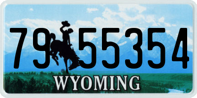 WY license plate 7955354